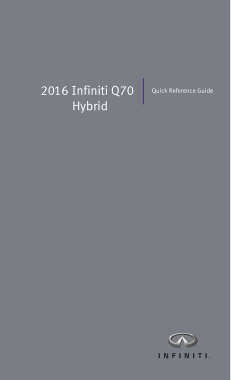 2016 Infiniti Q70 Hybrid Quick Reference Guide